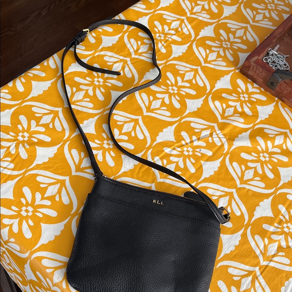 Ralph Lauren Double RL Black Crossbody Bag